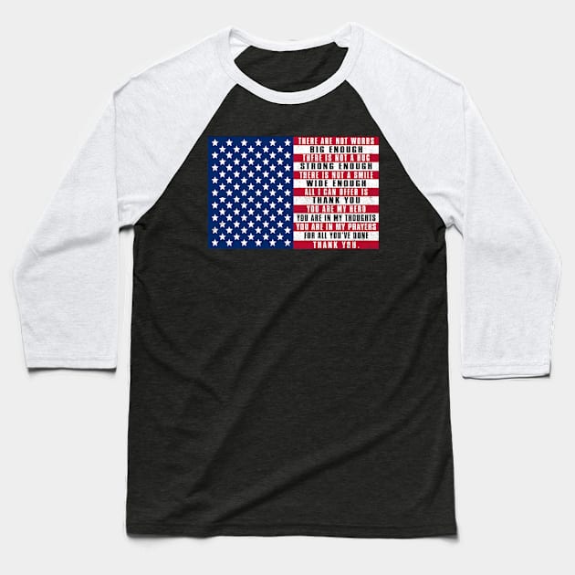 American Flag Baseball T-Shirt by berleeev